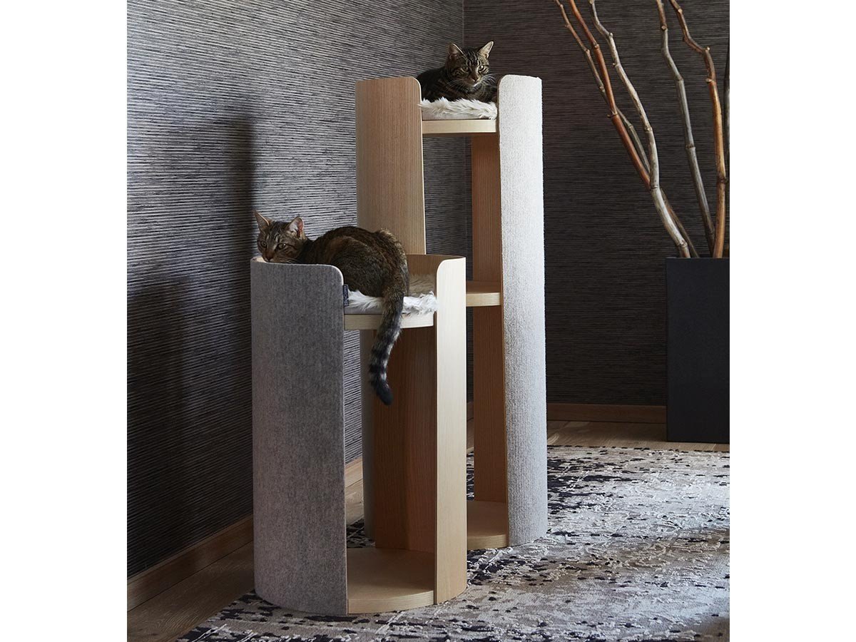 【ミアカラ/MiaCara / GOODS】のTorre Cat Scratch Tower / トーレ キャットスクラッチングポスト インテリア・キッズ・メンズ・レディースファッション・服の通販 founy(ファニー) 　送料無料　Free Shipping　おすすめ　Recommend　クッション　Cushion　フェイクファー　Faux Fur　フェルト　Felt　犬　Dog　猫　Cat　ホーム・キャンプ・アウトドア・お取り寄せ　Home,Garden,Outdoor,Camping Gear　家具・インテリア　Furniture　その他 インテリア雑貨、家具　Furniture, Interior, Others　アッシュナチュラル、サイズ:手前 / Sサイズ、奥 / Mサイズ|ID: prp329100003861945 ipo3291000000027747105