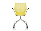 【ノルオフィス/Knoll Office / GOODS】のMultiGeneration Chair / マルチジェネレーション チェア ハイブリッドベース 固定肘 キャスター脚 シェルY イエロー、フレームシルバー|ID: prp329100003900347 ipo3291000000032500909
