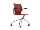 【ノルオフィス/Knoll Office / GOODS】のMultiGeneration Chair / マルチジェネレーション チェア ハイブリッドベース 固定肘 キャスター脚 シェルR ダークレッド、フレームシルバー|ID: prp329100003900347 ipo3291000000032500914