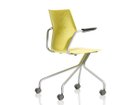 【ノルオフィス/Knoll Office / GOODS】のMultiGeneration Chair / マルチジェネレーション チェア ハイブリッドベース 固定肘 キャスター脚 シェルY イエロー、フレームシルバー|ID: prp329100003900347 ipo3291000000032500915