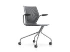 【ノルオフィス/Knoll Office / GOODS】のMultiGeneration Chair / マルチジェネレーション チェア ハイブリッドベース 固定肘 キャスター脚 シェルG グレー、フレームシルバー|ID: prp329100003900347 ipo3291000000032500917
