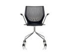 【ノルオフィス/Knoll Office / GOODS】のMultiGeneration Chair / マルチジェネレーション チェア ハイブリッドベース 固定肘 キャスター脚 シェルB オニキス、フレームクローム|ID: prp329100003900347 ipo3291000000032500922
