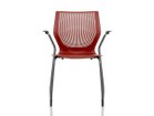【ノルオフィス/Knoll Office / GOODS】のMultiGeneration Chair / マルチジェネレーション チェア スタッキングベース 固定肘 グライド脚 シェルR ダークレッド、フレームメタリック|ID:prp329100003900348