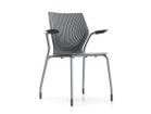 【ノルオフィス/Knoll Office / GOODS】のMultiGeneration Chair / マルチジェネレーション チェア スタッキングベース 固定肘 グライド脚 シェルC ダークグレー、フレームシルバー|ID:prp329100003900348