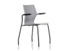 【ノルオフィス/Knoll Office / GOODS】のMultiGeneration Chair / マルチジェネレーション チェア スタッキングベース 固定肘 グライド脚 シェルG グレー、フレームメタリック|ID: prp329100003900348 ipo3291000000032501046