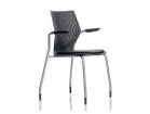 【ノルオフィス/Knoll Office / GOODS】のMultiGeneration Chair / マルチジェネレーション チェア スタッキングベース 固定肘 グライド脚 シェルC ダークグレー、フレームシルバー|ID: prp329100003900348 ipo3291000000032501047