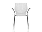 【ノルオフィス/Knoll Office / GOODS】のMultiGeneration Chair / マルチジェネレーション チェア スタッキングベース 固定肘 グライド脚 シェルW オフホワイト、フレームメタリック|ID: prp329100003900348 ipo3291000000032501068
