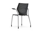 【ノルオフィス/Knoll Office / GOODS】のMultiGeneration Chair / マルチジェネレーション チェア スタッキングベース 固定肘 グライド脚 シェルB オニキス、フレームシルバー|ID: prp329100003900348 ipo3291000000032501080