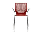【ノルオフィス/Knoll Office / GOODS】のMultiGeneration Chair / マルチジェネレーション チェア スタッキングベース 固定肘 グライド脚 シェルR ダークレッド、フレームメタリック|ID: prp329100003900348 ipo3291000000034617092