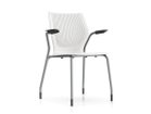 【ノルオフィス/Knoll Office / GOODS】のMultiGeneration Chair / マルチジェネレーション チェア スタッキングベース 固定肘 グライド脚 シェルW オフホワイト、フレームシルバー|ID: prp329100003900348 ipo3291000000034617096
