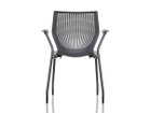 【ノルオフィス/Knoll Office / GOODS】のMultiGeneration Chair / マルチジェネレーション チェア スタッキングベース 固定肘 グライド脚 シェルC ダークグレー、フレームメタリック|ID: prp329100003900348 ipo3291000000034617100
