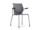 【ノルオフィス/Knoll Office / GOODS】のMultiGeneration Chair / マルチジェネレーション チェア スタッキングベース 固定肘 グライド脚 シェルC ダークグレー、フレームシルバー|ID: prp329100003900348 ipo3291000000034617103