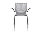 【ノルオフィス/Knoll Office / GOODS】のMultiGeneration Chair / マルチジェネレーション チェア スタッキングベース 固定肘 グライド脚 シェルG グレー、フレームメタリック|ID: prp329100003900348 ipo3291000000036279908