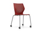 【ノルオフィス/Knoll Office / GOODS】のMultiGeneration Chair / マルチジェネレーション チェア スタッキングベース 肘なし キャスター脚 シェルR ダークレッド、脚部シルバー|ID:prp329100003900351