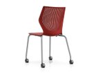 【ノルオフィス/Knoll Office / GOODS】のMultiGeneration Chair / マルチジェネレーション チェア スタッキングベース 肘なし キャスター脚 シェルR ダークレッド、脚部シルバー|ID:prp329100003900351