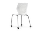 【ノルオフィス/Knoll Office / GOODS】のMultiGeneration Chair / マルチジェネレーション チェア スタッキングベース 肘なし キャスター脚 シェルW オフホワイト、脚部シルバー|ID:prp329100003900351