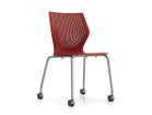 【ノルオフィス/Knoll Office / GOODS】のMultiGeneration Chair / マルチジェネレーション チェア スタッキングベース 肘なし キャスター脚 シェルR ダークレッド、脚部シルバー|ID: prp329100003900351 ipo3291000000032500974
