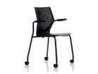 【ノルオフィス/Knoll Office / GOODS】のMultiGeneration Chair / マルチジェネレーション チェア スタッキングベース 固定肘 キャスター脚 シェルB オニキス、フレームブラック|ID:prp329100003900356