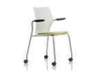 【ノルオフィス/Knoll Office / GOODS】のMultiGeneration Chair / マルチジェネレーション チェア スタッキングベース 固定肘 キャスター脚 シェルW オフホワイト、フレームシルバー|ID: prp329100003900356 ipo3291000000032500925