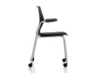 【ノルオフィス/Knoll Office / GOODS】のMultiGeneration Chair / マルチジェネレーション チェア スタッキングベース 固定肘 キャスター脚 シェルB オニキス、フレームシルバー|ID: prp329100003900356 ipo3291000000032500944