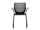 【ノルオフィス/Knoll Office / GOODS】のMultiGeneration Chair / マルチジェネレーション チェア スタッキングベース 固定肘 キャスター脚 シェルB オニキス、フレームブラック|ID: prp329100003900356 ipo3291000000032500946