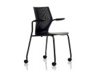 【ノルオフィス/Knoll Office / GOODS】のMultiGeneration Chair / マルチジェネレーション チェア スタッキングベース 固定肘 キャスター脚 シェルB オニキス、フレームブラック|ID: prp329100003900356 ipo3291000000034629307