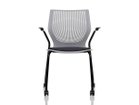 【ノルオフィス/Knoll Office / GOODS】のMultiGeneration Chair / マルチジェネレーション チェア スタッキングベース 固定肘 キャスター脚 シェルG グレー、フレームブラック|ID: prp329100003900356 ipo3291000000034629319