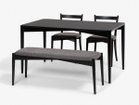 【秋田木工/Akimoku / GOODS】のLYKKE Bench / リュッケ ベンチ 張地:7345(デクレア2)、フレームブラック艶消し|ID: prp329100003907680 ipo3291000000030196710