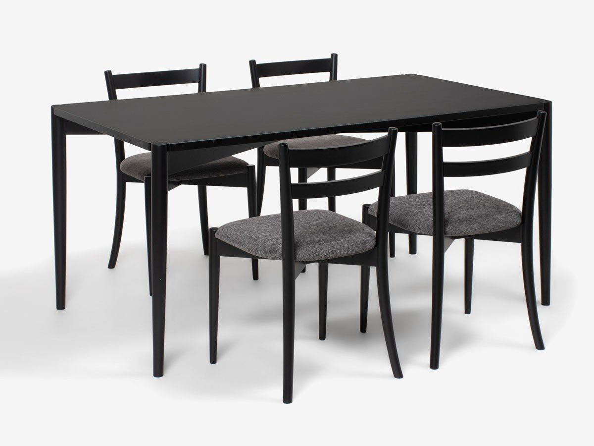 【秋田木工/Akimoku / GOODS】のLYKKE Dining Table / リュッケ ダイニングテーブル 幅150cm インテリア・キッズ・メンズ・レディースファッション・服の通販 founy(ファニー) 　テーブル　Table　ホーム・キャンプ・アウトドア・お取り寄せ　Home,Garden,Outdoor,Camping Gear　家具・インテリア　Furniture　テーブル　Table　ダイニングテーブル　Dining Table　ブラック艶消し|ID: prp329100003907734 ipo3291000000025787757