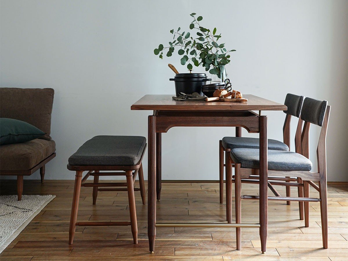 【エクリュクス/ecruxe / GOODS】のEPI DINING TABLE 1200 / エピ ダイニングテーブル 幅120cm(ウォールナット) 人気、トレンドファッション・服の通販 founy(ファニー) 　アンティーク　Antique-Inspired　クラシカル　Classical, Vintage-Inspired　コンパクト　Compact, Small Size　スリム　Slim, Slim Fit　テーブル　Table, Dining Table　バランス　Balance, Style Balance　送料無料　Free Shipping　ホーム・キャンプ・アウトドア・お取り寄せ　Home Living / Home & Lifestyle / Camping Gear / Outdoor Camping　家具・インテリア　Home Furniture & Interior. Stylish & Functional Living Spaces　テーブル　Dining, Coffee & Side Tables　ダイニングテーブル・食卓テーブル　Dining Tables　other-3|ID: prp329100003908841 ipo3291000000031479188