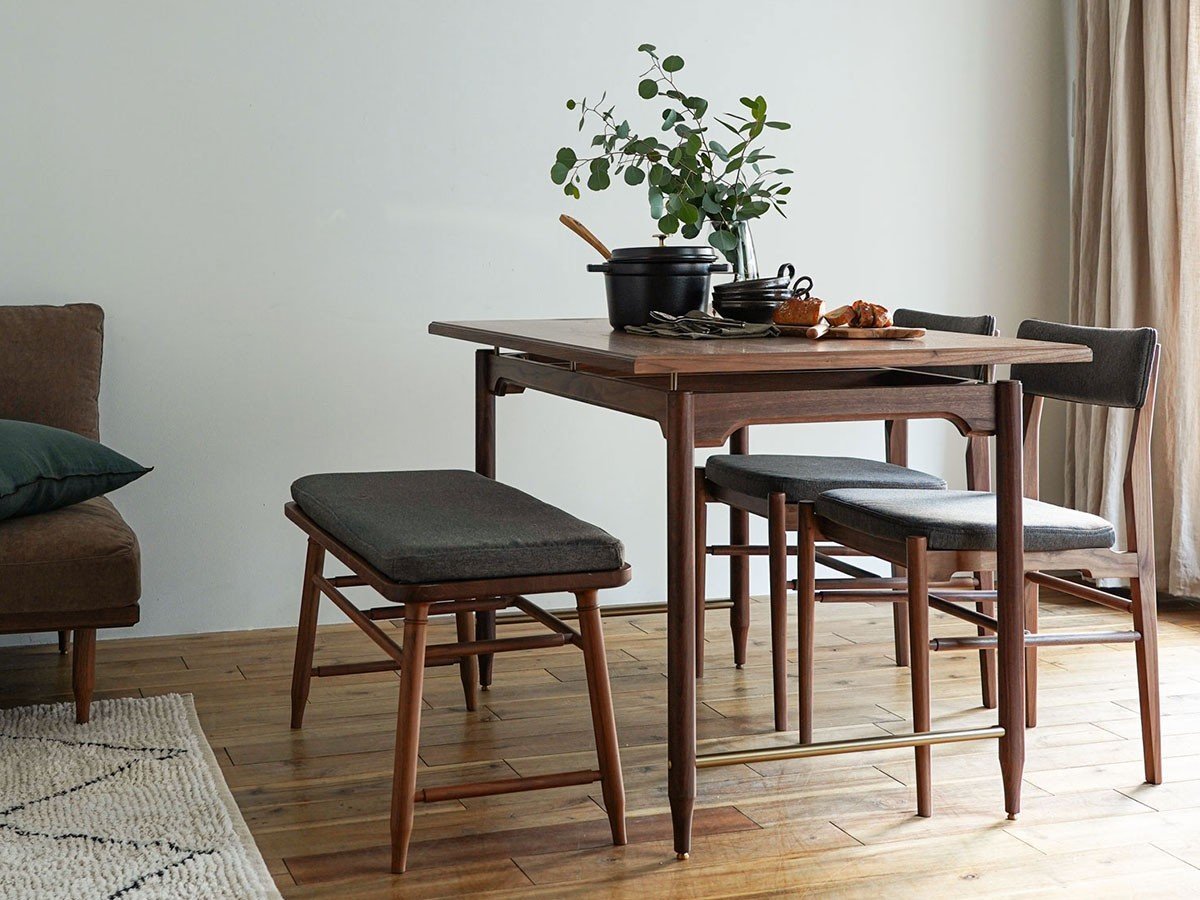 【エクリュクス/ecruxe / GOODS】のEPI DINING TABLE 1200 / エピ ダイニングテーブル 幅120cm(ウォールナット) 人気、トレンドファッション・服の通販 founy(ファニー) 　アンティーク　Antique-Inspired　クラシカル　Classical, Vintage-Inspired　コンパクト　Compact, Small Size　スリム　Slim, Slim Fit　テーブル　Table, Dining Table　バランス　Balance, Style Balance　送料無料　Free Shipping　ホーム・キャンプ・アウトドア・お取り寄せ　Home Living / Home & Lifestyle / Camping Gear / Outdoor Camping　家具・インテリア　Home Furniture & Interior. Stylish & Functional Living Spaces　テーブル　Dining, Coffee & Side Tables　ダイニングテーブル・食卓テーブル　Dining Tables　other-4|ID: prp329100003908841 ipo3291000000031479189