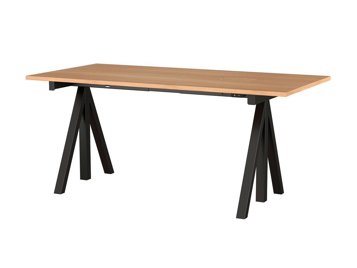 【ストリングファニチャー/String Furniture / GOODS】のWorks Sit-stand Desk / Electrical / ワークス 昇降式ワークデスク 幅160cm オーク天板 インテリア・キッズ・メンズ・レディースファッション・服の通販 founy(ファニー) 　エレガント 上品　Elegant　テーブル　Table　デスク　Desk　リバーシブル　Reversible　ワーク　Work　ビジネス 仕事 通勤　Business　ホーム・キャンプ・アウトドア・お取り寄せ　Home,Garden,Outdoor,Camping Gear　家具・インテリア　Furniture　その他 インテリア雑貨、家具　Furniture, Interior, Others　脚部ブラック、引出しの有無:なし|ID: prp329100003938845 ipo3291000000030185609
