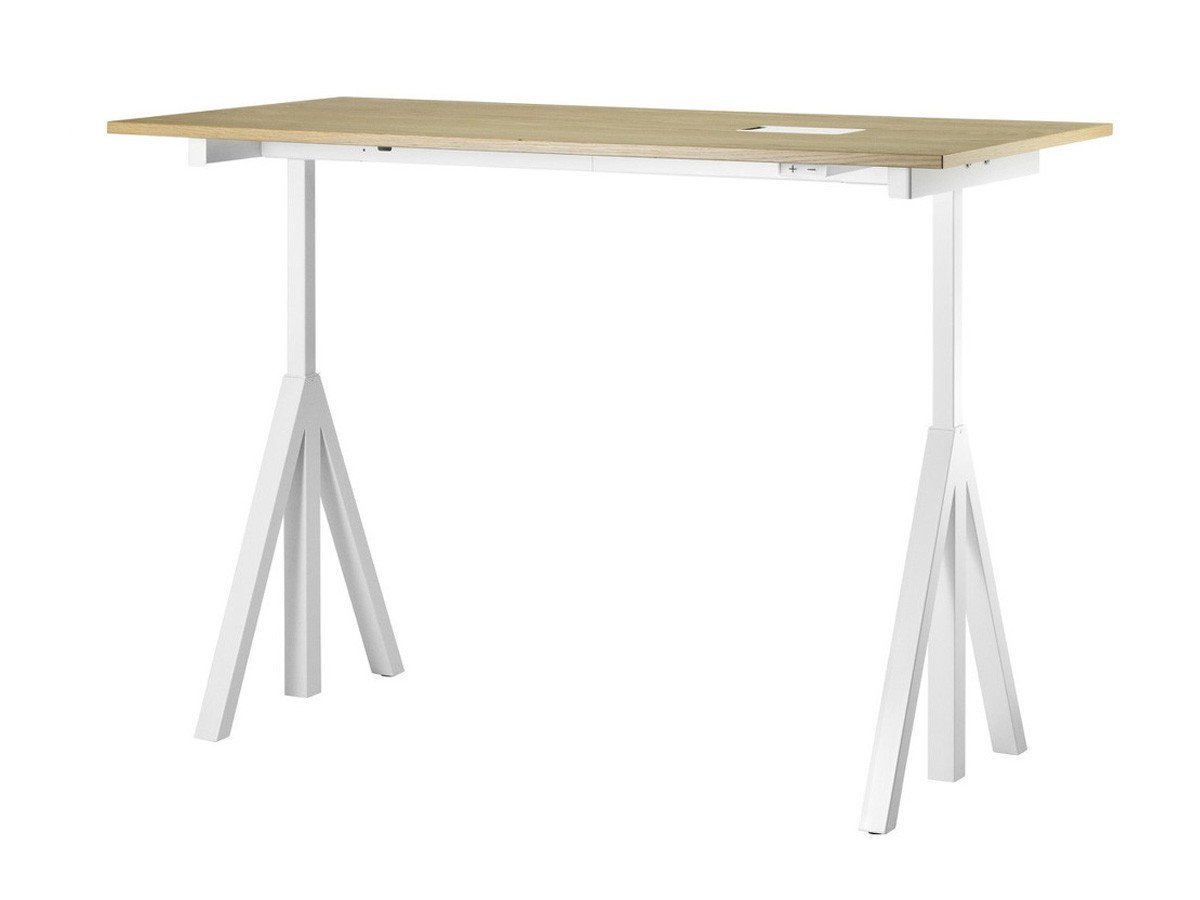 【ストリングファニチャー/String Furniture / GOODS】のWorks Sit-stand Desk / Electrical / ワークス 昇降式ワークデスク 幅160cm オーク天板 インテリア・キッズ・メンズ・レディースファッション・服の通販 founy(ファニー) 　エレガント 上品　Elegant　テーブル　Table　デスク　Desk　リバーシブル　Reversible　ワーク　Work　ビジネス 仕事 通勤　Business　ホーム・キャンプ・アウトドア・お取り寄せ　Home,Garden,Outdoor,Camping Gear　家具・インテリア　Furniture　その他 インテリア雑貨、家具　Furniture, Interior, Others　脚部カラー「ホワイト」参考イメージ|ID: prp329100003938845 ipo3291000000030185688