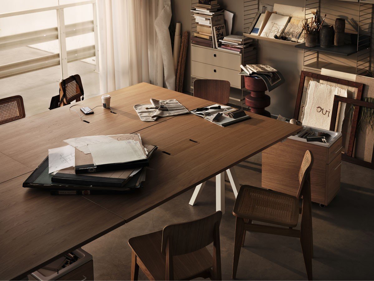 【ストリングファニチャー/String Furniture / GOODS】のWorks Meeting Table / ワークス ミーティングテーブル オーク天板 人気、トレンドファッション・服の通販 founy(ファニー) 　エレガント 上品　Elegant　テーブル　Table　デスク　Desk　リバーシブル　Reversible　ホーム・キャンプ・アウトドア・お取り寄せ　Home,Garden,Outdoor,Camping Gear　家具・インテリア　Home Furniture & Interior. Stylish & Functional Living Spaces　その他 インテリア雑貨、家具　Furniture, Interior, Others　other-2|ID: prp329100003938869 ipo3291000000031478411