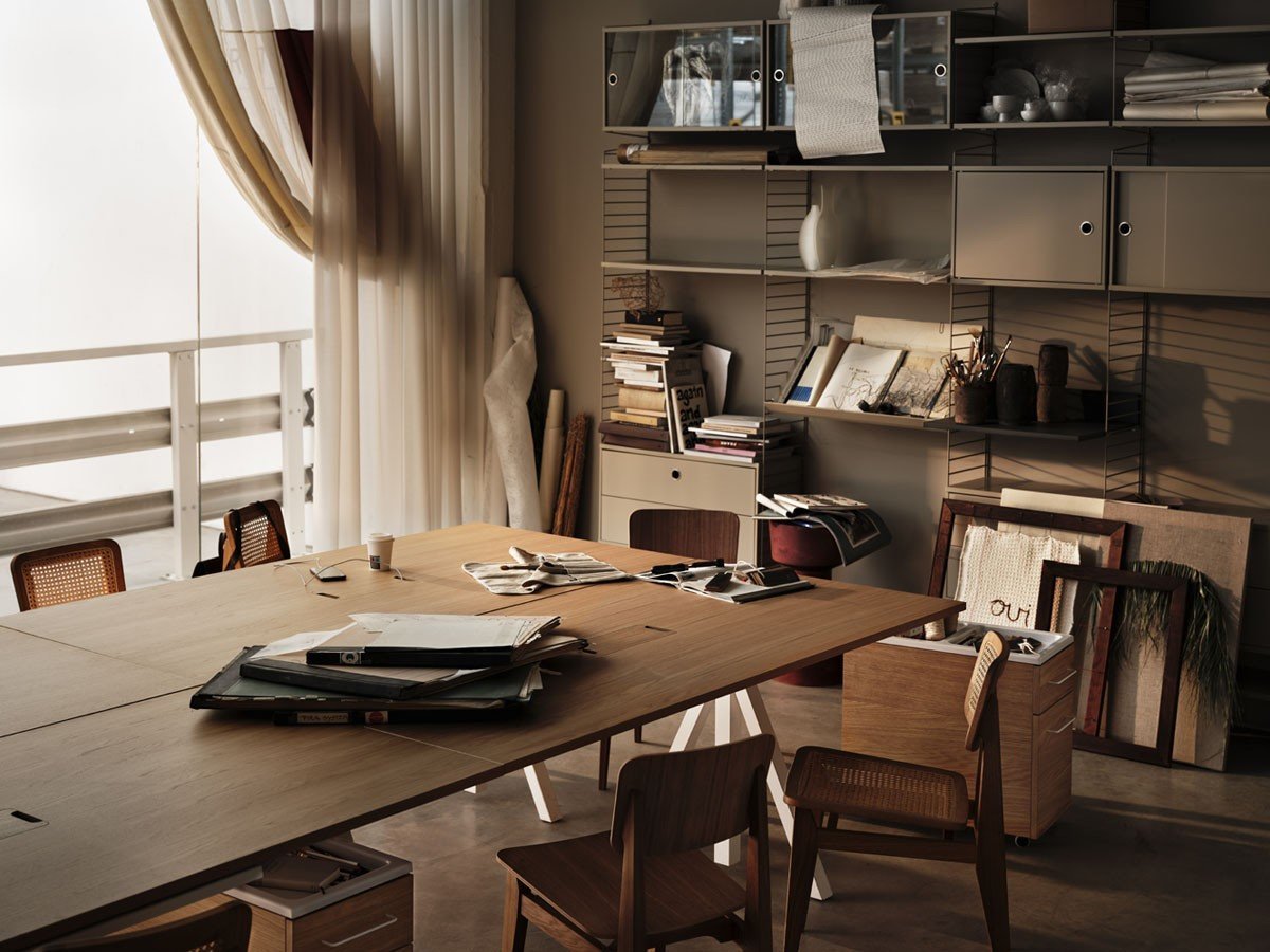 【ストリングファニチャー/String Furniture / GOODS】のWorks Meeting Table / ワークス ミーティングテーブル オーク天板 人気、トレンドファッション・服の通販 founy(ファニー) 　エレガント 上品　Elegant　テーブル　Table　デスク　Desk　リバーシブル　Reversible　ホーム・キャンプ・アウトドア・お取り寄せ　Home,Garden,Outdoor,Camping Gear　家具・インテリア　Home Furniture & Interior. Stylish & Functional Living Spaces　その他 インテリア雑貨、家具　Furniture, Interior, Others　other-3|ID: prp329100003938869 ipo3291000000031478412