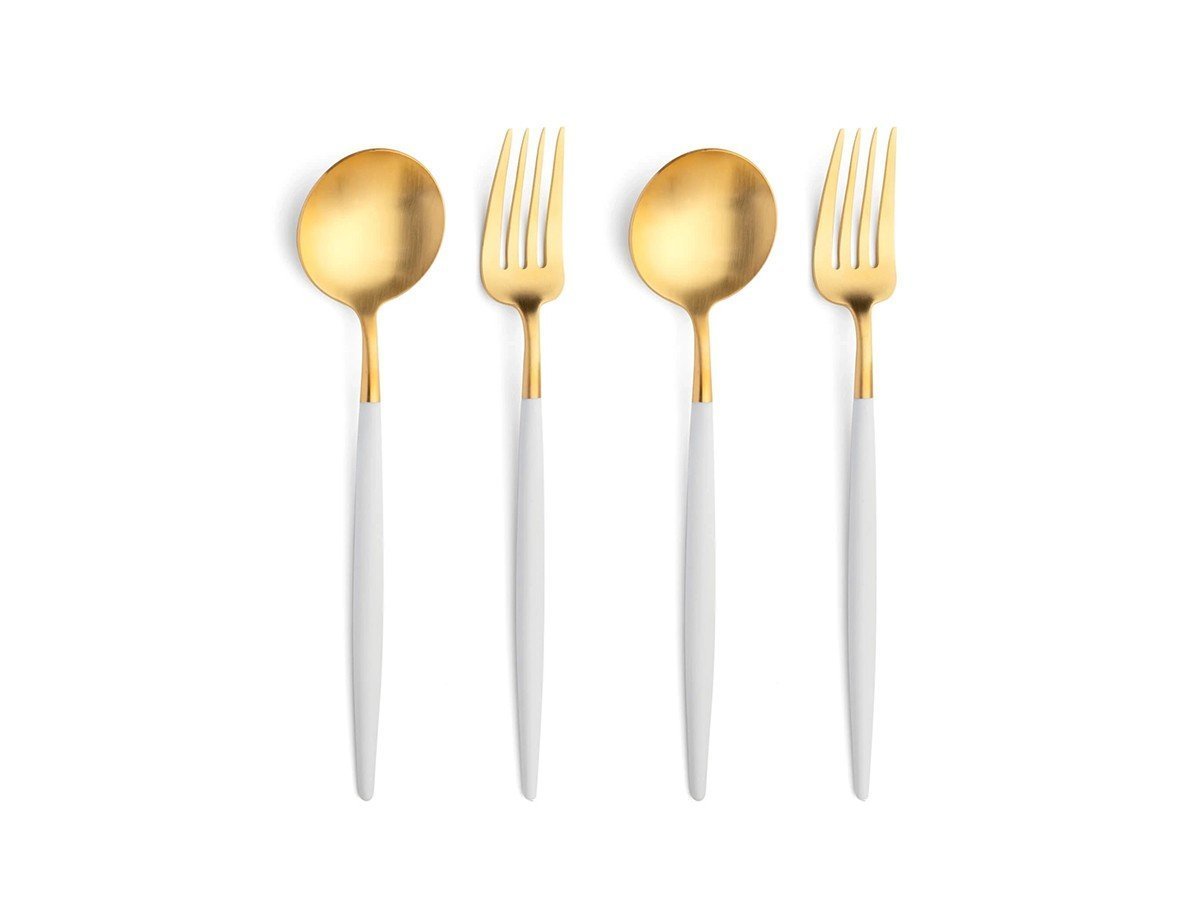 【クチポール/Cutipol / GOODS】のGOA Cutlery Set / ゴア ディナー4本セット(ホワイト × ゴールド) インテリア・キッズ・メンズ・レディースファッション・服の通販 founy(ファニー) エレガント 上品 Elegant シンプル Simple, Minimal テーブル Table, Dining Table フォルム Silhouette, Form 送料無料 Free Shipping -|ID: prp329100003956646 ipo3291000000030181272