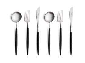 【クチポール/Cutipol / GOODS】 GOA Dessert Cutlery Set / ゴア デザート6本セット(ブラック × シルバー)人気、トレンドファッション・服の通販 founy(ファニー) エレガント 上品 Elegant シルバー Silver シンプル Simple テーブル Table デザート Dessert フォルム Form 送料無料 Free Shipping |ID:prp329100003956648