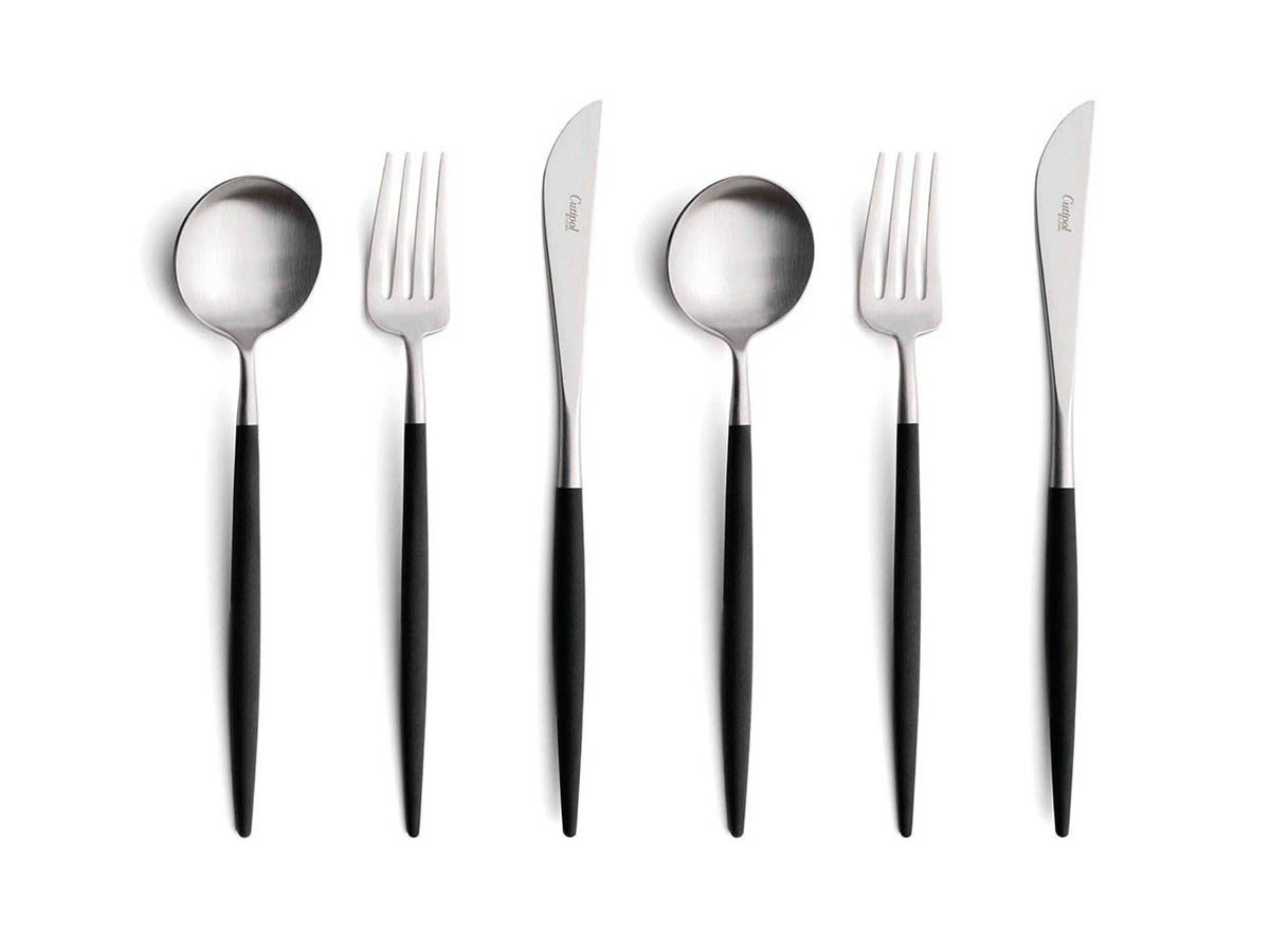 【クチポール/Cutipol / GOODS】のGOA Dessert Cutlery Set / ゴア デザート6本セット(ブラック × シルバー) 人気、トレンドファッション・服の通販 founy(ファニー) 　エレガント 上品　Elegant　シルバー　Silver, Metallic Silver　シンプル　Simple, Minimal　テーブル　Table, Dining Table　デザート　Dessert, Sweet Treat　フォルム　Silhouette, Form　送料無料　Free Shipping　 other-1|ID: prp329100003956648 ipo3291000000034993246