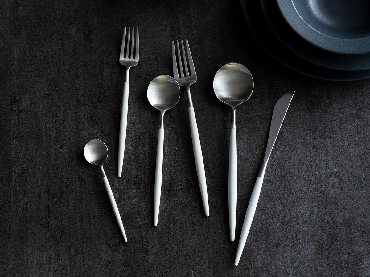 【クチポール/Cutipol / GOODS】のGOA Dessert Cutlery Set / ゴア デザート4本セット(ホワイト × シルバー) 人気、トレンドファッション・服の通販 founy(ファニー) 　シルバー　Silver, Metallic Silver　テーブル　Table, Dining Table　デザート　Dessert, Sweet Treat　フォルム　Silhouette, Form　other-2|ID: prp329100003956650 ipo3291000000031472365