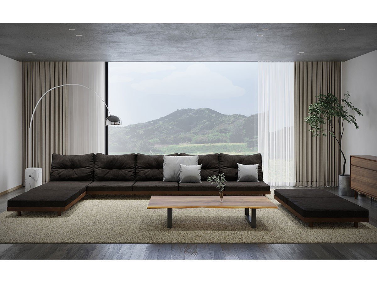 【マスターウォール/MASTERWAL / GOODS】のDANISH GRANDE SOFA / デニッシュ グランデ ソファ 3シーター180 インテリア・キッズ・メンズ・レディースファッション・服の通販 founy(ファニー) 　クッション　Cushion　フェザー　Feather　ホーム・キャンプ・アウトドア・お取り寄せ　Home,Garden,Outdoor,Camping Gear　家具・インテリア　Furniture　ソファー　Sofa　張地:サブリム 53ダークセピア(ファブリック3)、フレーム:ウォールナット組合せ例|ID: prp329100004021789 ipo3291000000030174260