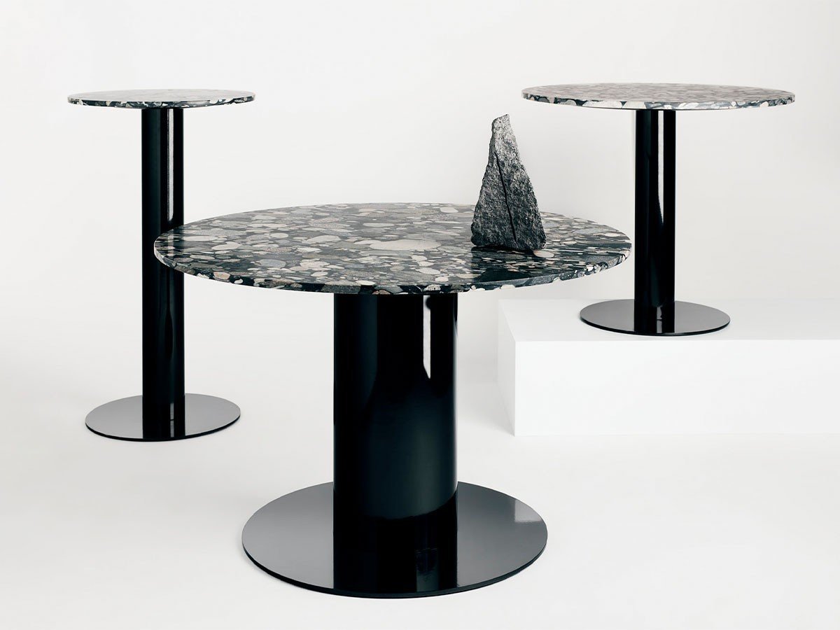 【トム ディクソン/Tom Dixon / GOODS】のTube Wide Base Black + Pebble Marble Top Round 1200 / チューブワイド ベース + ペブルマーブルトップ ラウンド 1200(ブラック脚) 人気、トレンドファッション・服の通販 founy(ファニー) 　エレガント 上品　Elegant　シンプル　Simple　チューブ　Tube　テーブル　Table　フォルム　Form　ラウンド　Round　ワイド　Wide　ホーム・キャンプ・アウトドア・お取り寄せ　Home,Garden,Outdoor,Camping Gear　家具・インテリア　Furniture　テーブル　Table　ダイニングテーブル　Dining Table　other-2|ID: prp329100004021800 ipo3291000000031475975