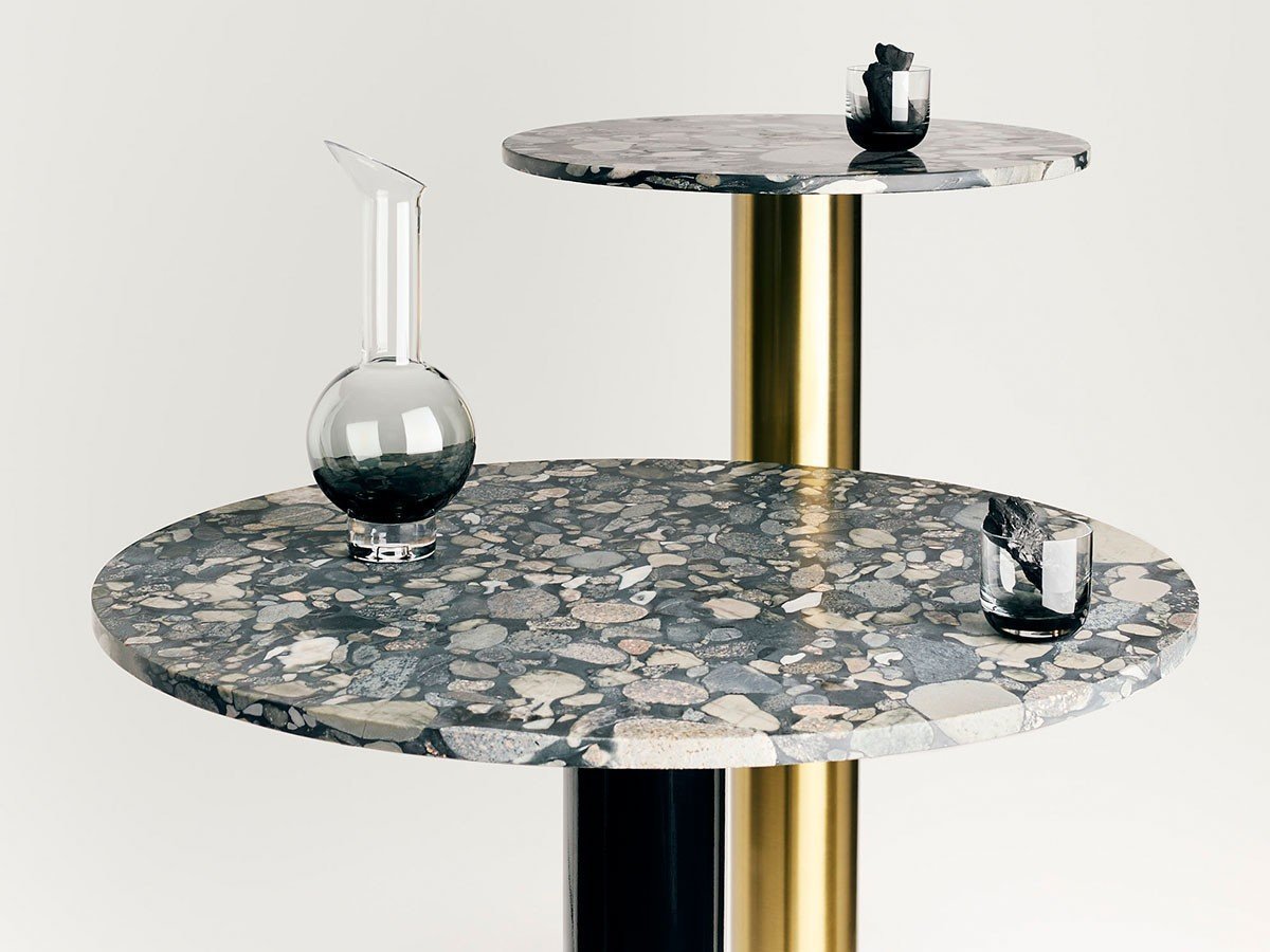 【トム ディクソン/Tom Dixon / GOODS】のTube Wide Base Black + Pebble Marble Top Round 1200 / チューブワイド ベース + ペブルマーブルトップ ラウンド 1200(ブラック脚) 人気、トレンドファッション・服の通販 founy(ファニー) 　エレガント 上品　Elegant　シンプル　Simple　チューブ　Tube　テーブル　Table　フォルム　Form　ラウンド　Round　ワイド　Wide　ホーム・キャンプ・アウトドア・お取り寄せ　Home,Garden,Outdoor,Camping Gear　家具・インテリア　Furniture　テーブル　Table　ダイニングテーブル　Dining Table　other-6|ID: prp329100004021800 ipo3291000000031475979
