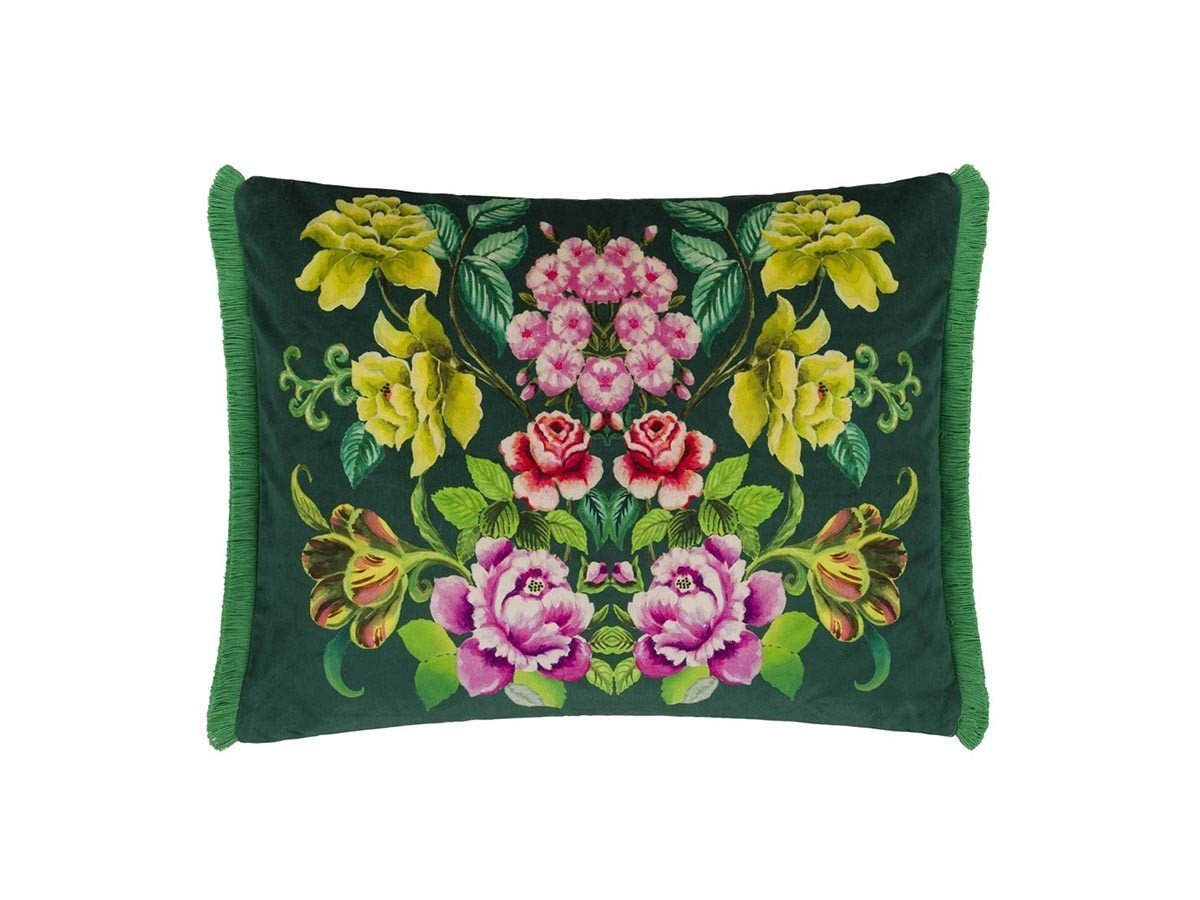 【デザイナーズ ギルド/DESIGNERS GUILD / GOODS】のEleonora Velours Cushion / エレオノラ ベロア クッション 60 × 45cm(ビリジアン) インテリア・キッズ・メンズ・レディースファッション・服の通販 founy(ファニー) 　送料無料　Free Shipping　エレガント 上品　Elegant　クッション　Cushion　パターン　Pattern　フェザー　Feather　フリンジ　Fringe　プリント　Print　ベルベット　Velvet　ベロア　Velor　春　Spring　ホーム・キャンプ・アウトドア・お取り寄せ　Home,Garden,Outdoor,Camping Gear　家具・インテリア　Furniture　その他 インテリア雑貨、家具　Furniture, Interior, Others　|ID: prp329100004025323 ipo3291000000026716903