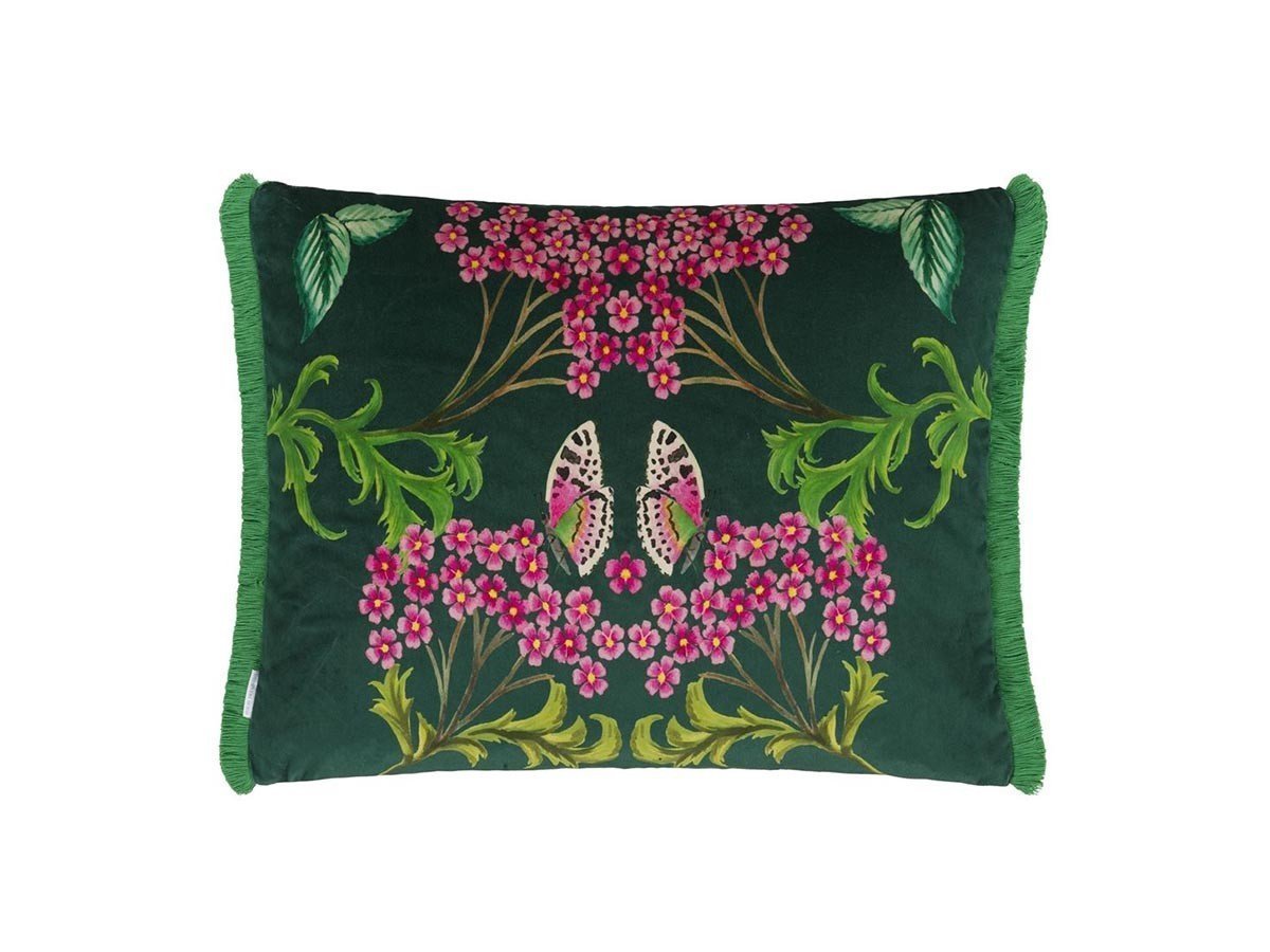 【デザイナーズ ギルド/DESIGNERS GUILD / GOODS】のEleonora Velours Cushion / エレオノラ ベロア クッション 60 × 45cm(ビリジアン) インテリア・キッズ・メンズ・レディースファッション・服の通販 founy(ファニー) 　送料無料　Free Shipping　エレガント 上品　Elegant　クッション　Cushion　パターン　Pattern　フェザー　Feather　フリンジ　Fringe　プリント　Print　ベルベット　Velvet　ベロア　Velor　春　Spring　ホーム・キャンプ・アウトドア・お取り寄せ　Home,Garden,Outdoor,Camping Gear　家具・インテリア　Furniture　その他 インテリア雑貨、家具　Furniture, Interior, Others　|ID: prp329100004025323 ipo3291000000026716904