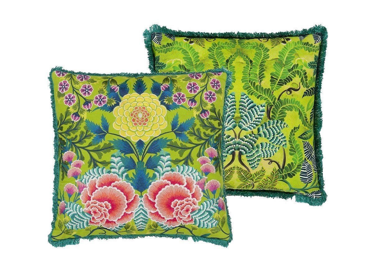【デザイナーズ ギルド/DESIGNERS GUILD / GOODS】のBrocart Decoratif Embroidered Cushion / ブロケード デコラティヴ エンブロイダード クッション 50 × 50cm インテリア・キッズ・メンズ・レディースファッション・服の通販 founy(ファニー) 　送料無料　Free Shipping　クッション　Cushion, Throw Pillow　パターン　Pattern, Design Print　フェザー　Feather, Feather Detail　フリンジ　Fringe, Tassel　プリント　Print, Printed Pattern　人気　Popular, Best Seller　ホーム・キャンプ・アウトドア・お取り寄せ　Home Living / Home & Lifestyle / Camping Gear / Outdoor Camping　家具・インテリア　Home Furniture & Interior. Stylish & Functional Living Spaces　その他 インテリア雑貨、家具　Home Decor & Furniture Extras　ライム|ID: prp329100004025336 ipo3291000000030173612