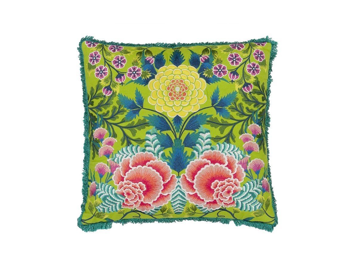 【デザイナーズ ギルド/DESIGNERS GUILD / GOODS】のBrocart Decoratif Embroidered Cushion / ブロケード デコラティヴ エンブロイダード クッション 50 × 50cm インテリア・キッズ・メンズ・レディースファッション・服の通販 founy(ファニー) 　送料無料　Free Shipping　クッション　Cushion, Throw Pillow　パターン　Pattern, Design Print　フェザー　Feather, Feather Detail　フリンジ　Fringe, Tassel　プリント　Print, Printed Pattern　人気　Popular, Best Seller　ホーム・キャンプ・アウトドア・お取り寄せ　Home Living / Home & Lifestyle / Camping Gear / Outdoor Camping　家具・インテリア　Home Furniture & Interior. Stylish & Functional Living Spaces　その他 インテリア雑貨、家具　Home Decor & Furniture Extras　ライム(表面)|ID: prp329100004025336 ipo3291000000035326183