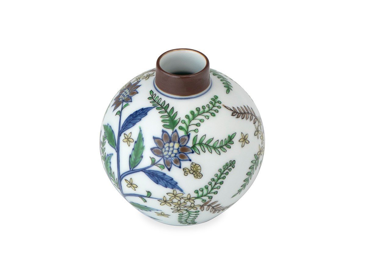 【源右衛門窯/Gen Emon Kiln / GOODS】の染錦更紗手花蝶文 小花瓶 / 染錦更紗手花蝶文 小花瓶 人気、トレンドファッション・服の通販 founy(ファニー) 　インド　India　手描き　Hand Drawn　フォルム　Form　フラワー　Flower　モチーフ　Motif　送料無料　Free Shipping　ホーム・キャンプ・アウトドア・お取り寄せ　Home,Garden,Outdoor,Camping Gear　家具・インテリア　Furniture　その他 インテリア雑貨、家具　Furniture, Interior, Others　other-3|ID: prp329100004052981 ipo3291000000031473716