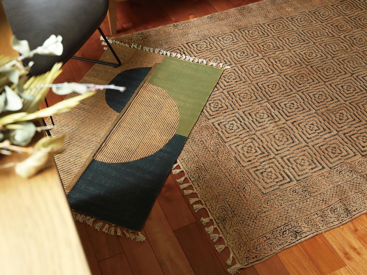 【アデペシュ/a.depeche / GOODS】のMANERE cotton rug soil / マニエール コットン ラグ ソイル 人気、トレンドファッション・服の通販 founy(ファニー) 　送料無料　Free Shipping　インド　India　テーブル　Table　ブロック　Block　プリント　Print　モダン　Modern　ホーム・キャンプ・アウトドア・お取り寄せ　Home,Garden,Outdoor,Camping Gear　家具・インテリア　Furniture　その他 インテリア雑貨、家具　Furniture, Interior, Others　other-3|ID: prp329100004054861 ipo3291000000031473430