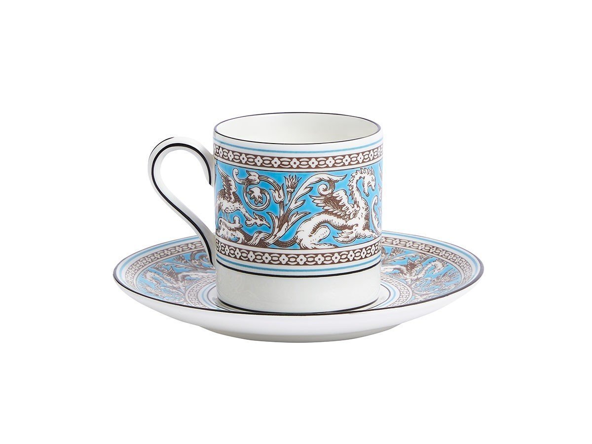 【ウェッジウッド/WEDGWOOD / GOODS】のFLORENTINE TURQUOISE COFFEE CUP & SAUCER / フロレンティーン ターコイズ コーヒーカップ & ソーサー ボンド 人気、トレンドファッション・服の通販 founy(ファニー) 　送料無料　Free Shipping　ターコイズ　Turquoise　テーブル　Table　パターン　Pattern　フォーマル　Formal　ボーダー　Border　モチーフ　Motif　 other-1|ID: prp329100004060771 ipo3291000000027346030