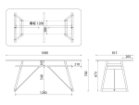 【ワイホープ/Y HOPE / GOODS】のDining Table 147 / 168 / ダイニングテーブル 幅147 / 168cm 寸法図「幅168cm」|ID: prp329100004083743 ipo3291000000027619761